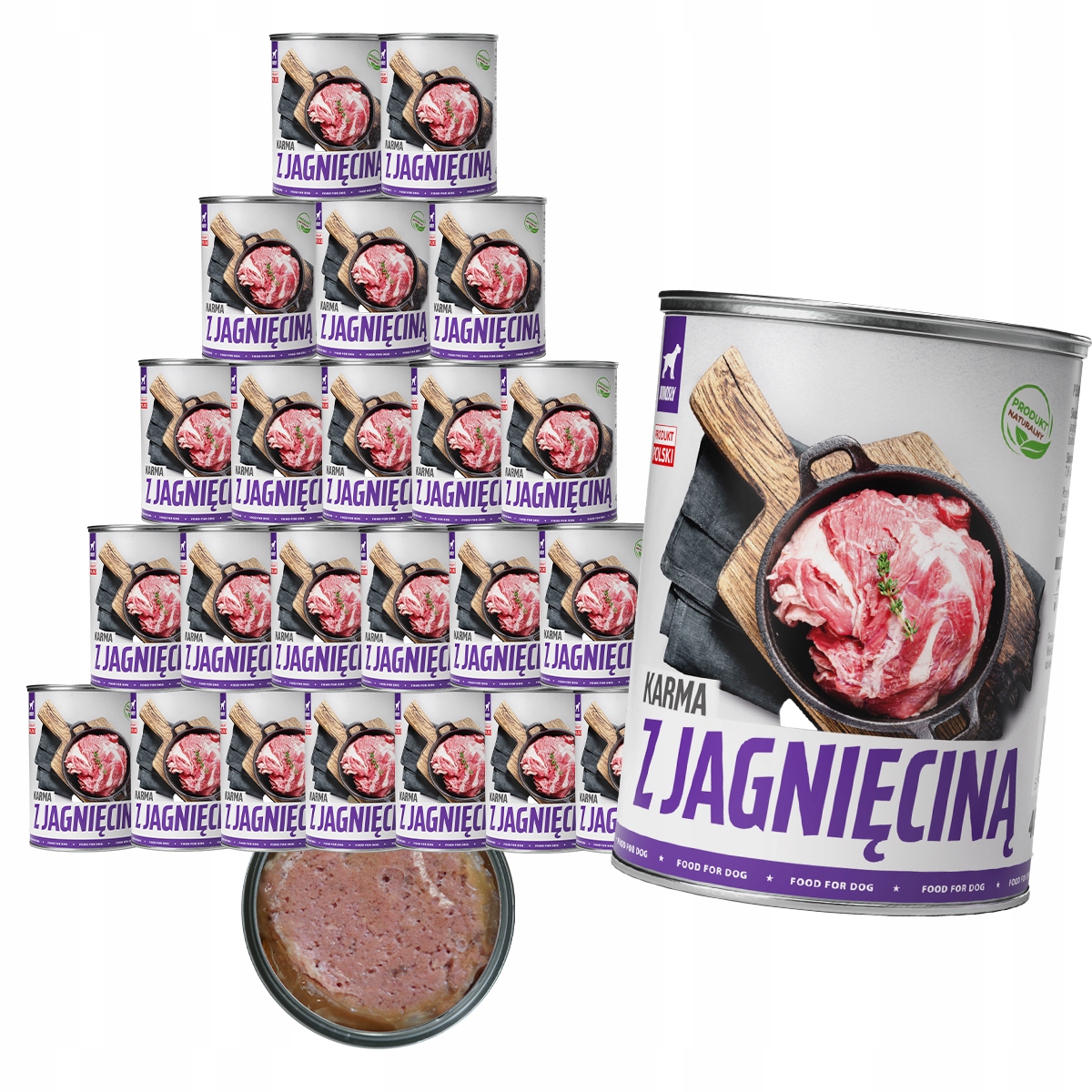 Levně Vlhké Krmivo Pro Psa TufTuf Mletá konzerva s jehněčím masem Set 24x400g