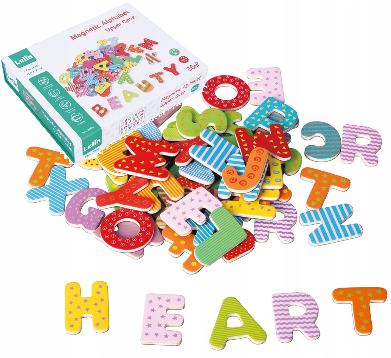 

Magnetyczne Drewniane Literki Magnesy Edu