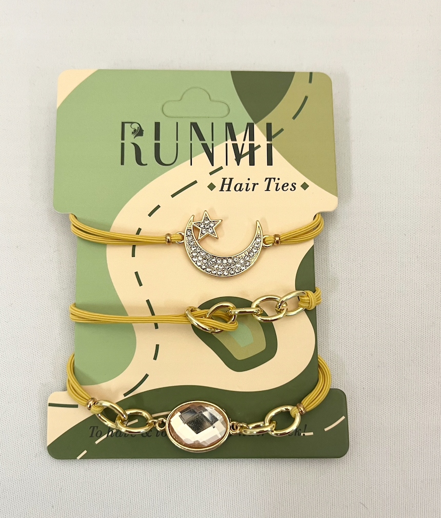 OZDOBNE GUMKI DO WŁOSÓW ZŁOTE DODATKI 3 SZTUKI