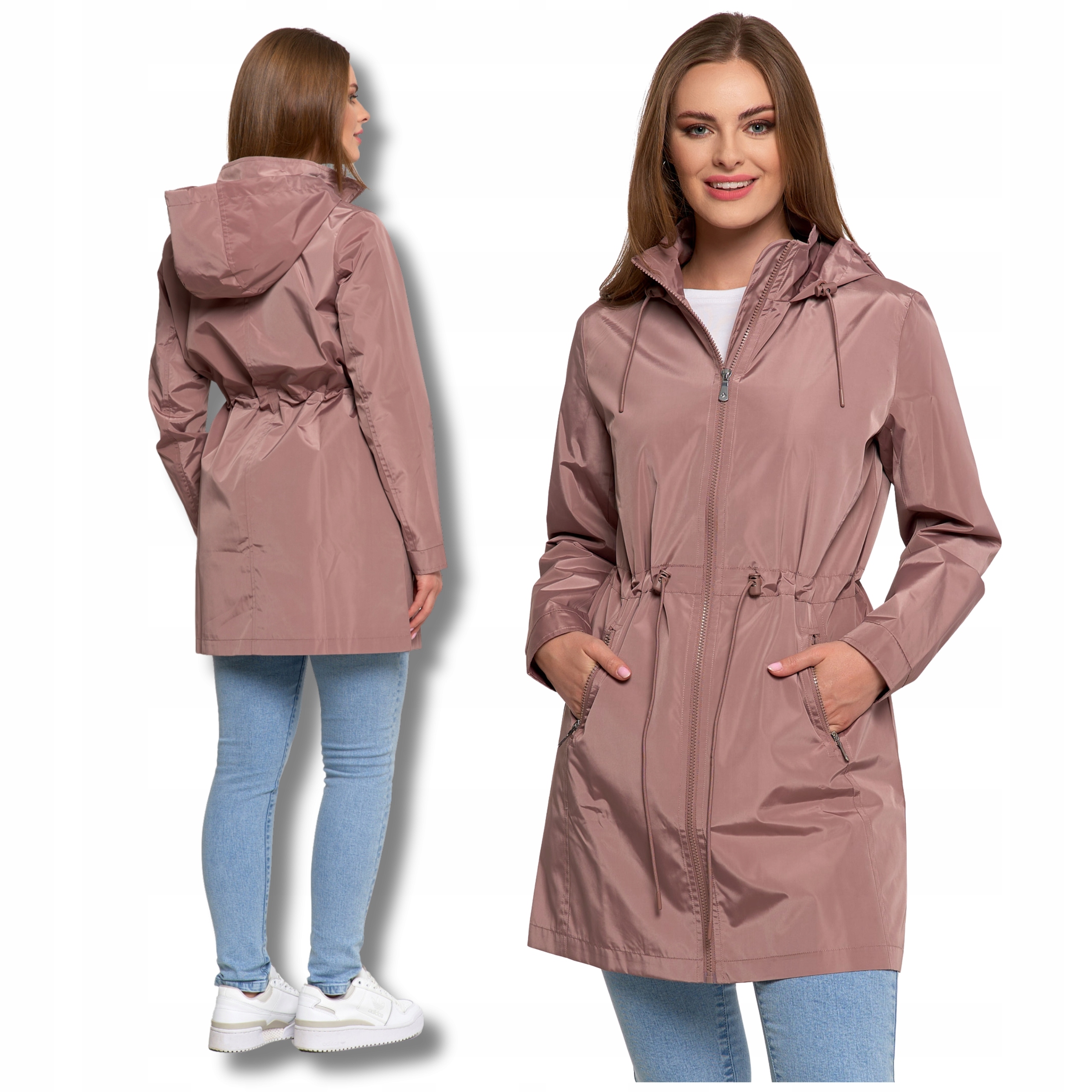 Dámská Přechodová Bunda S Kapucí Parka Elegantní Kabát Moraj S