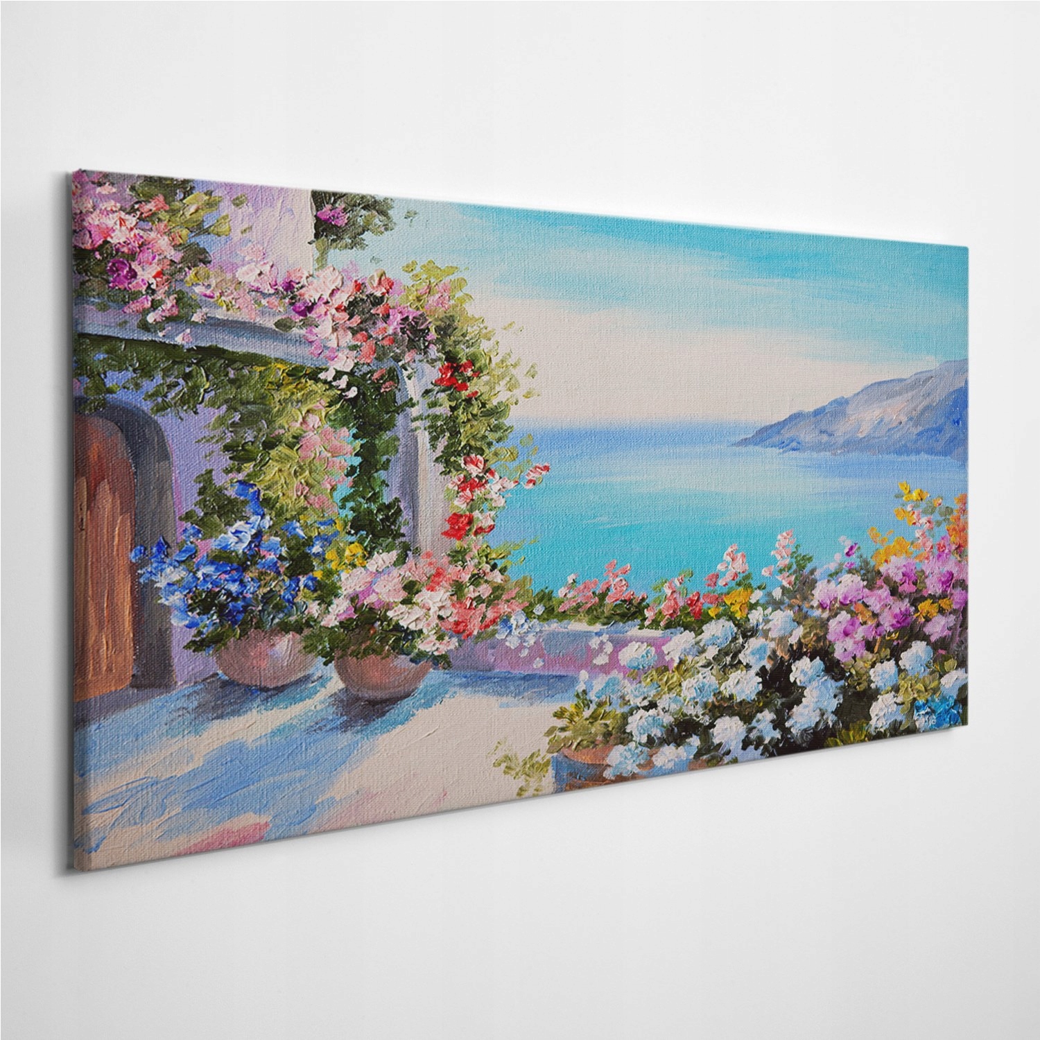 

Foto-obraz na płótnie Dom Kwiaty Góry Woda 100x50