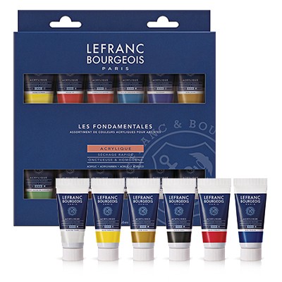 Francouzské Akrylové barvy Lefranc & Bourgeois,12 x 20 ml