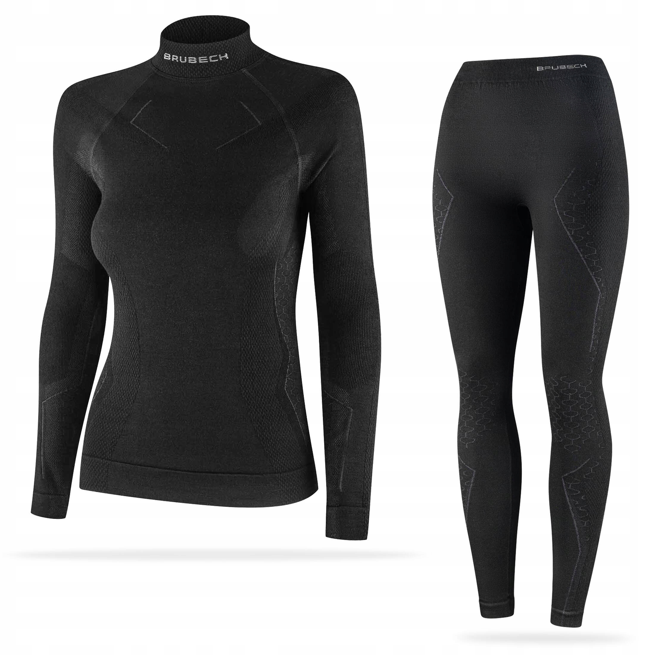 Oddychająca bielizna zimowa z wełny merynosowej na narty Brubeck Extreme XL