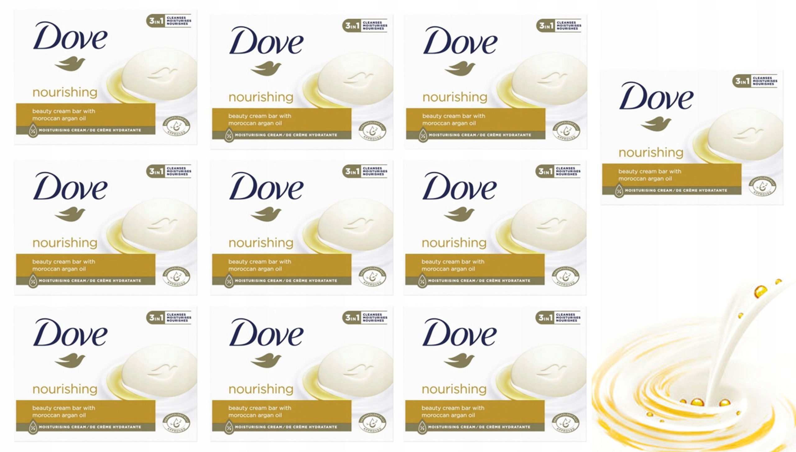 Levně Dove Mýdlo v kostce Nourishing Arganové 90 g x 10 kusů