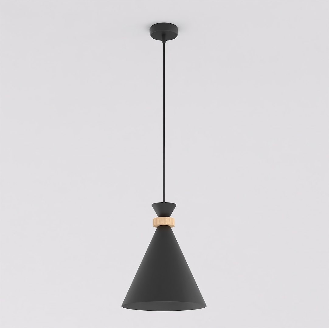 Závesná lampa Zero 1 Black, minimalistická kupola E27, lakovaná oceľ
