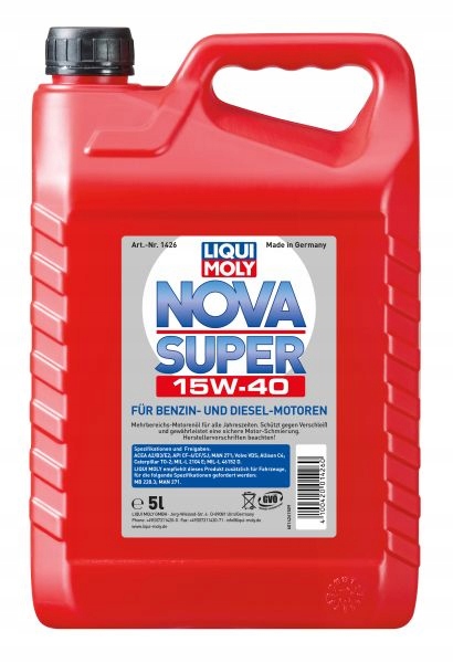 

Olej Liqui Moly Nova 15W-40 Hd 5L Syntetyk