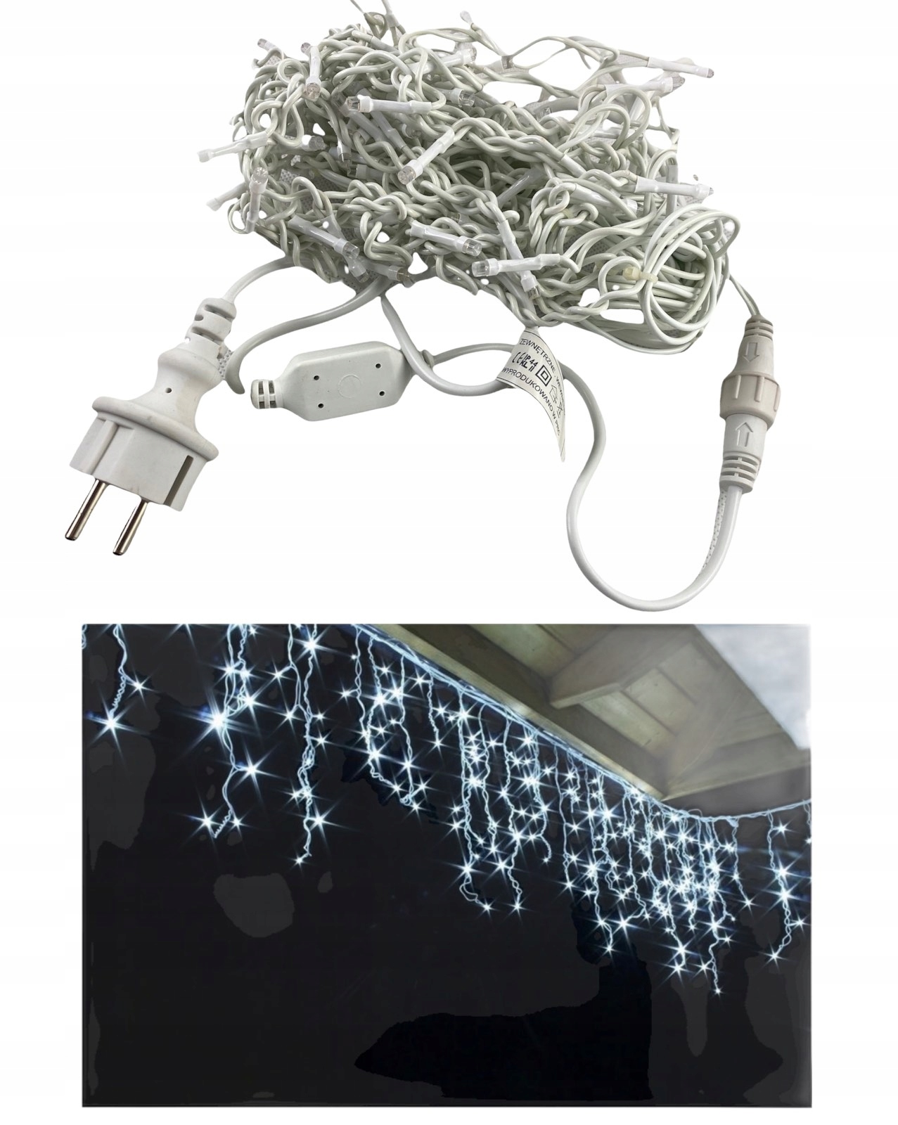 Sople 200LED ZIMNY BIAŁY + BIAŁY Flash