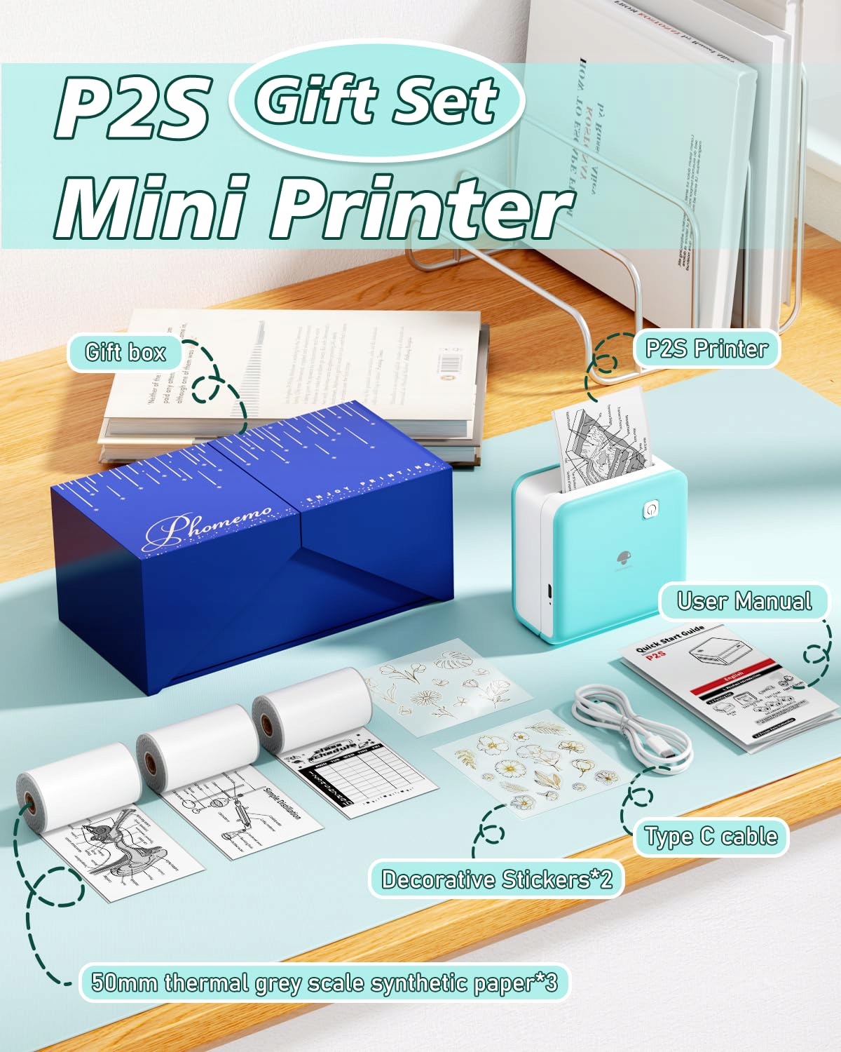 PHOMEMO Mini Drukarka Fotograficzna Bluetooth Do iOS Android 300 DPI — miniatura 4