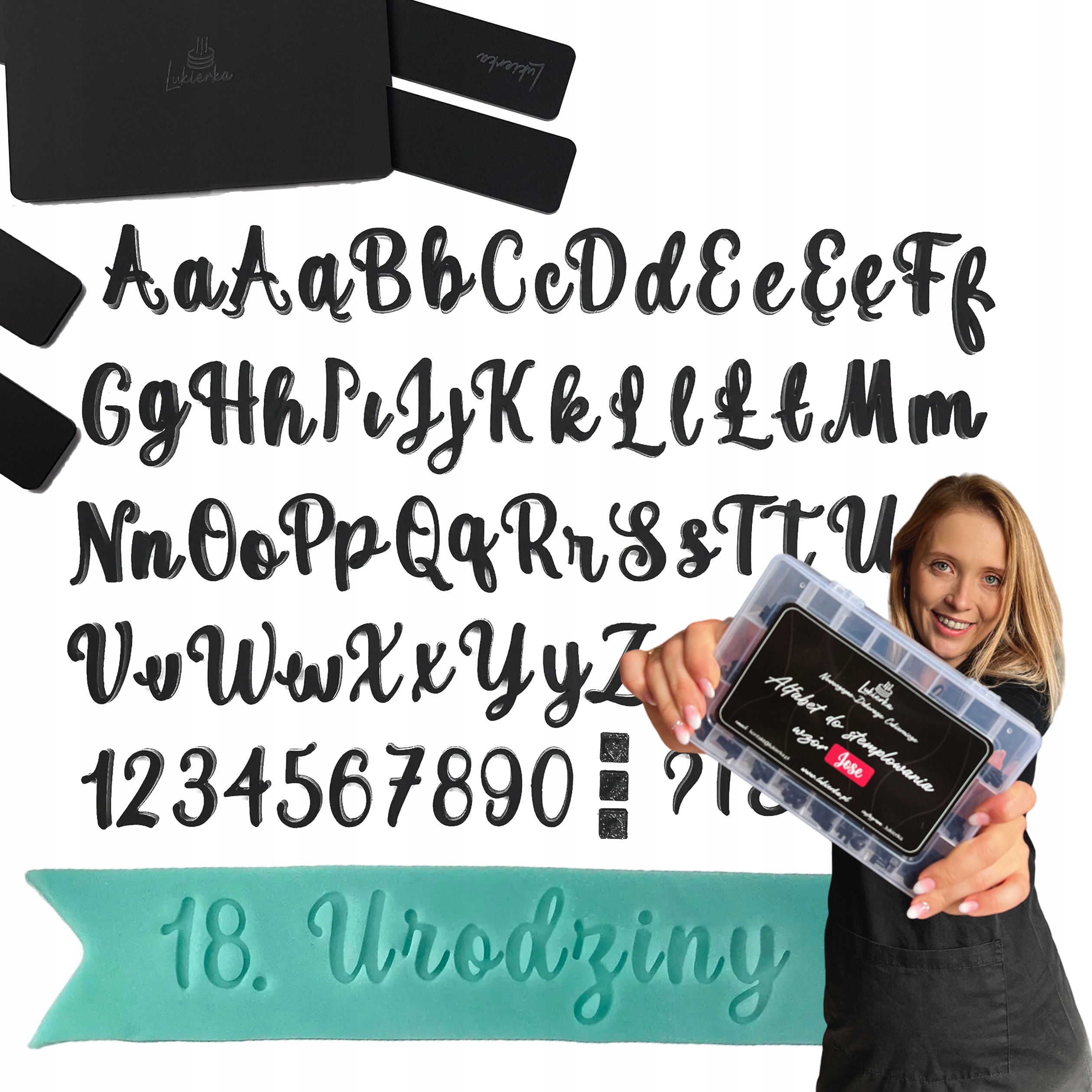 Literki na tort Alfabet cukierniczy Stemple do masy cukrowej Jose Listwy