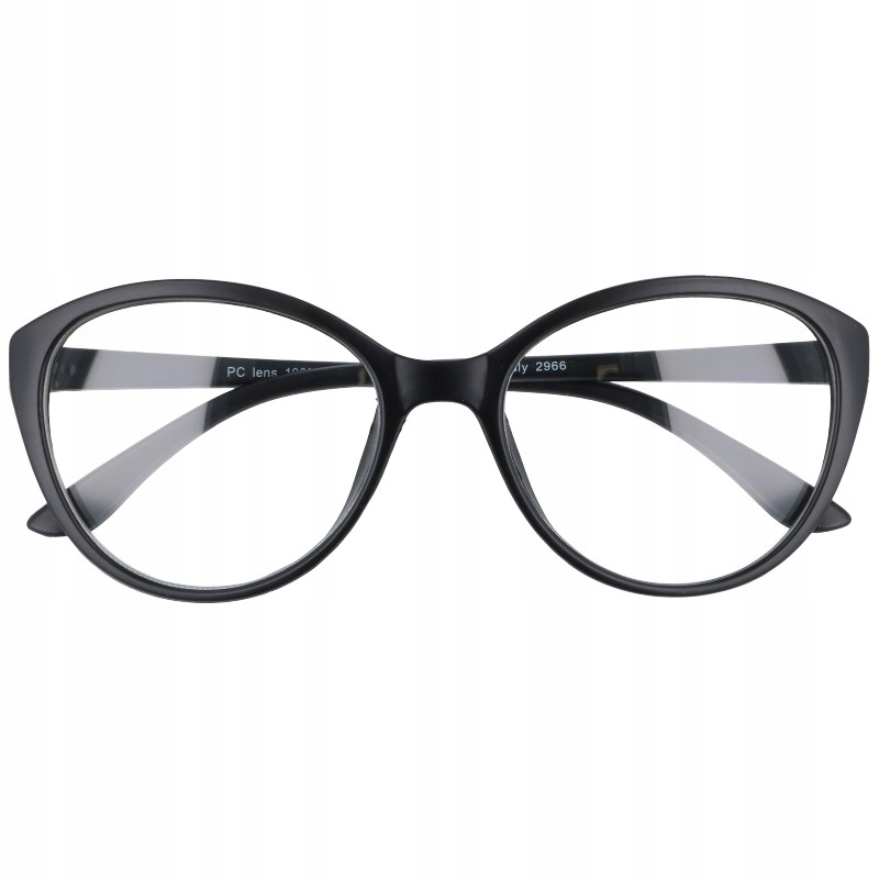 

Okulary zerówki Damskie kocie Oko czarne Cat eye