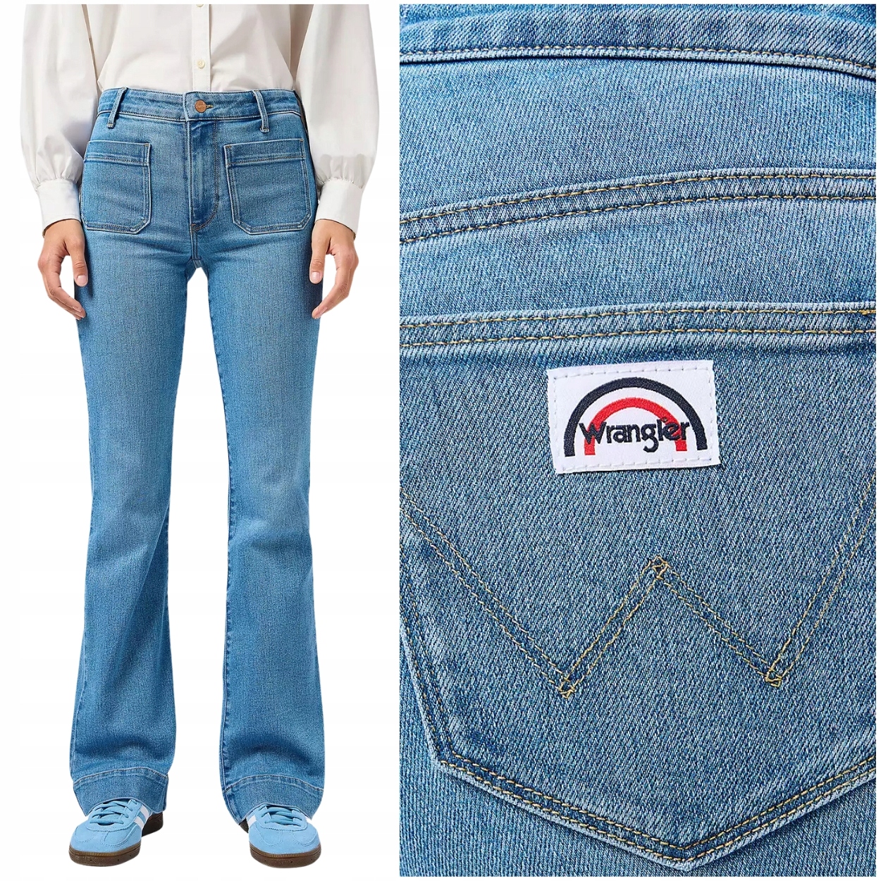 Wrangler Flare Tidal Glow dámské džínové kalhoty se zvony W28 L32