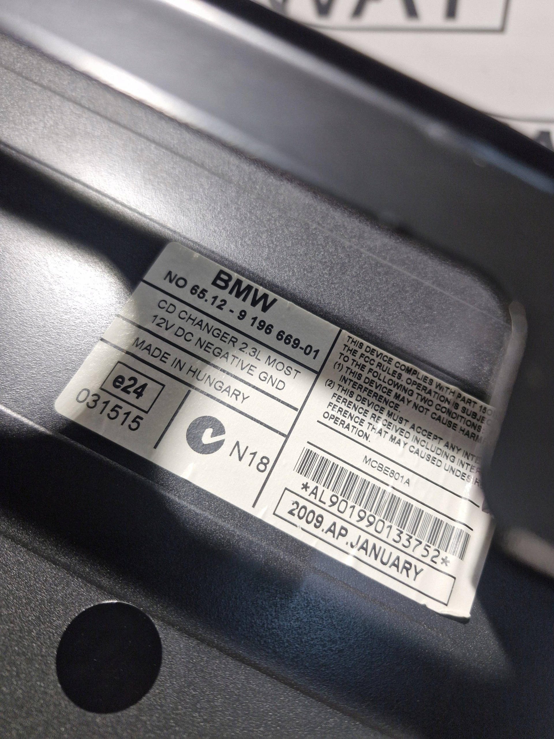 BMW E81 E82 E84 E90 E91 Chargeur lecteur cd CD pour 6 PLYT 9196669