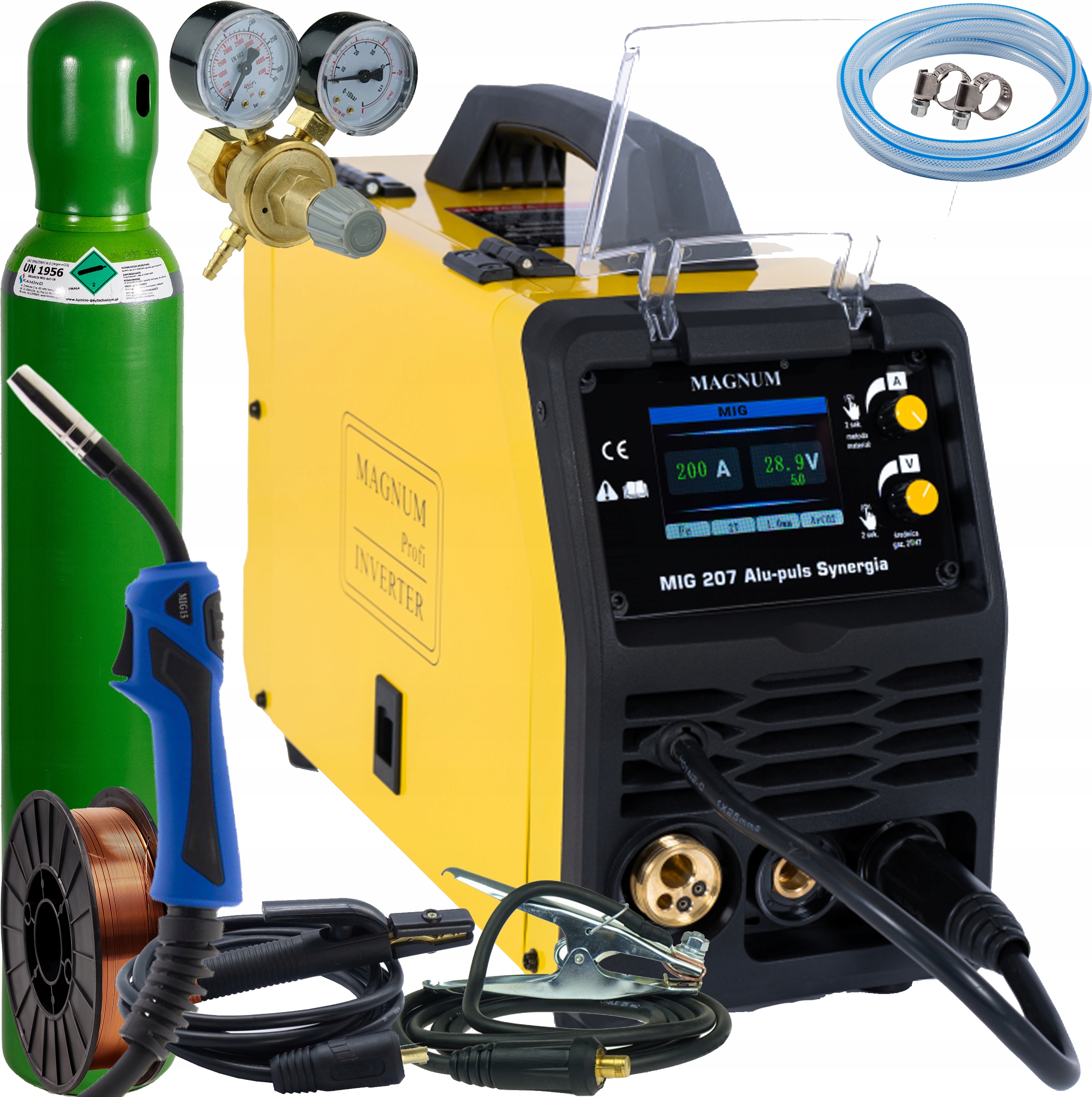Svářečka Migomat Magnum Mig 207 Hliník Puls Synergie Mma 230V Sada 4