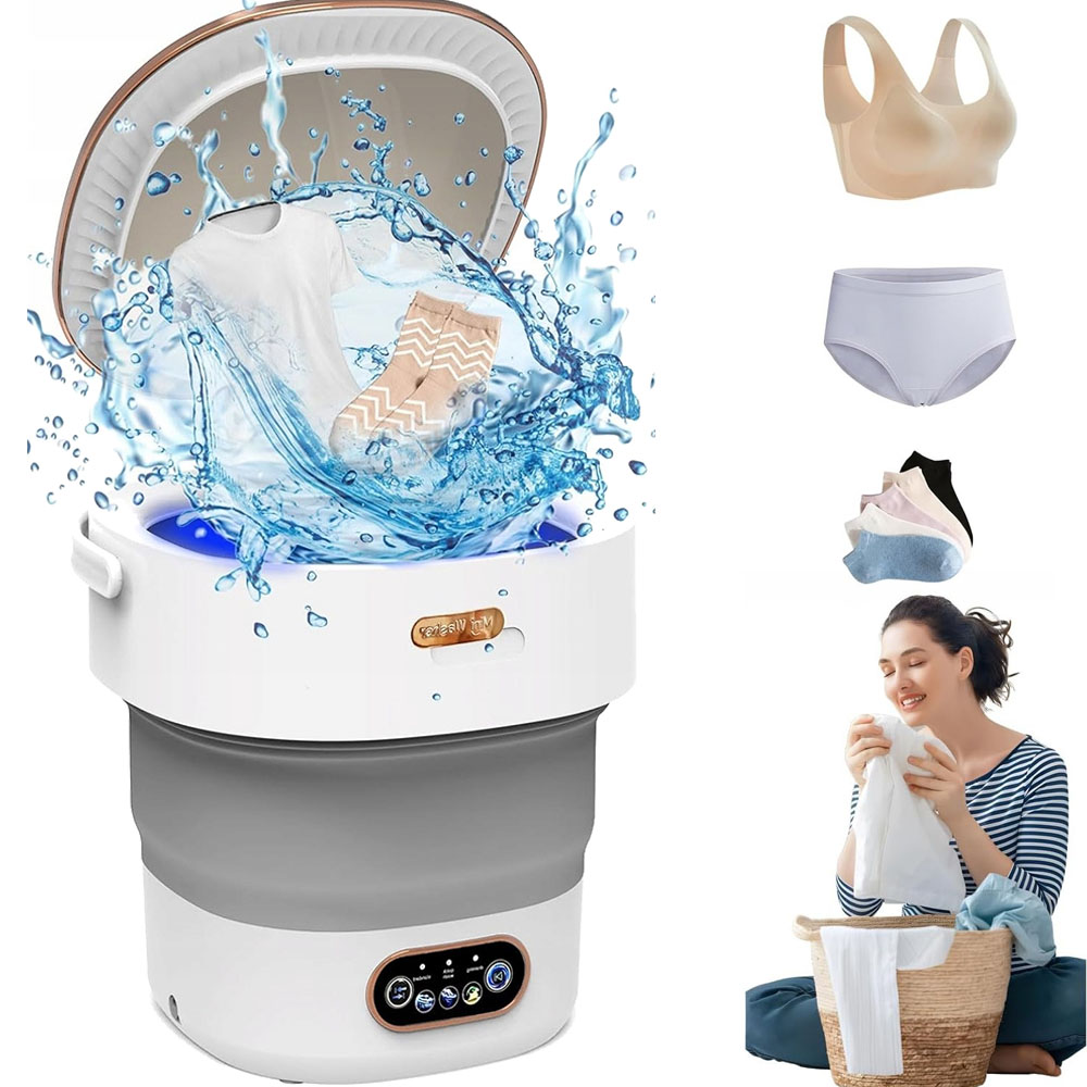 Automatyczna Pralka Mini 12L Składana, Przenośna Z Timerem Eu Wtyczka