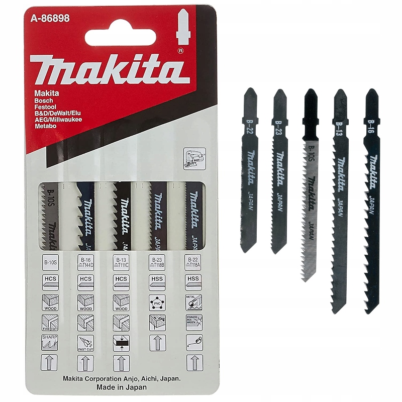 

Makita A-86898 brzeszczoty do wyrzynarki 5SZT.