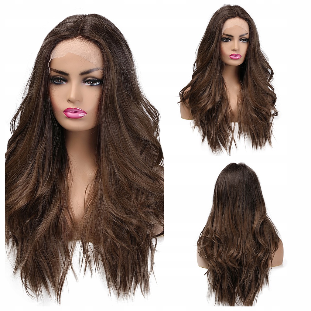 

Peruka fale jak Naturalne Lace Front Czekolada