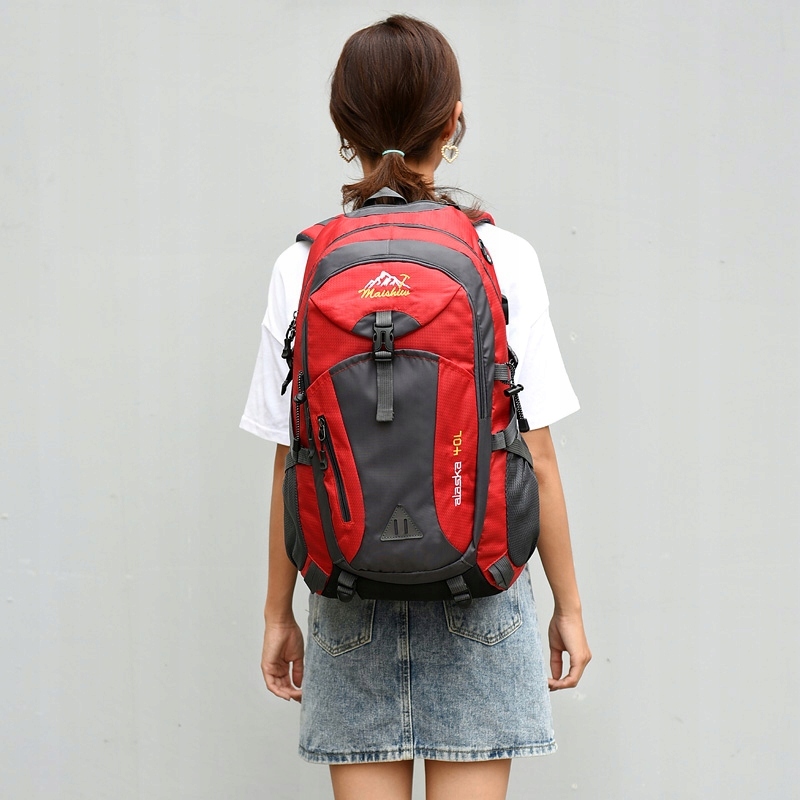 Pojemny Plecak turystyczny 40L trekkingowy młodzieżowy miejski do samolotu Cechy dodatkowe mocowanie kijków trekkingowych