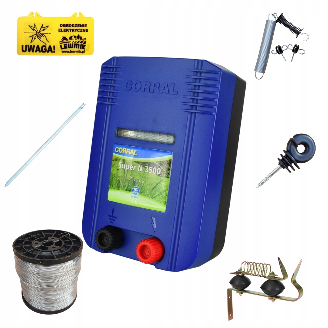 Pastuch Elektryczny Zestaw N3500 MOCNY MAX!!! DZIK