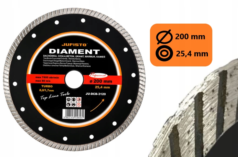 Kotouč Na Betonu Diamantový 200x25.4 mm Segmentový