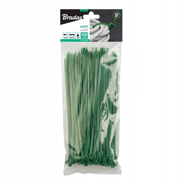 

Bradas Taśma kablowa 2,5 x 100mm Green 100 sztuk