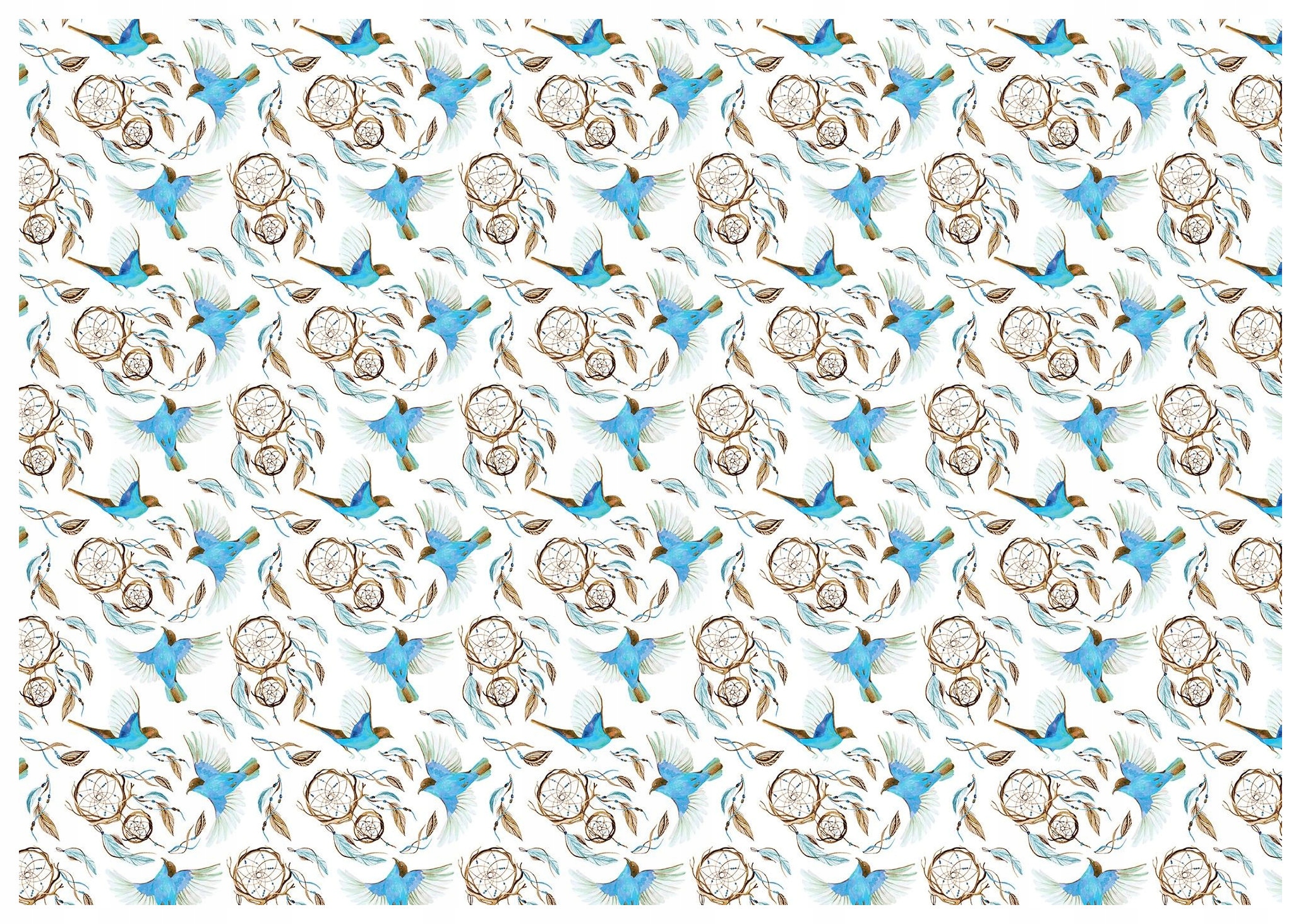 Fototapeta Ptáci a lapači snů Jemnost Bílá a světle modrá 350x250 lepidlo