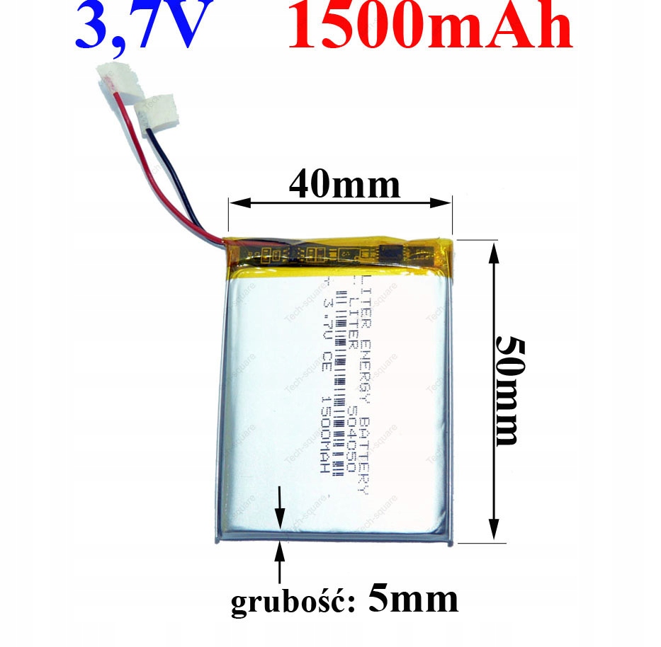 Akumulator Bateria GPS GSM 504050 1500mAh