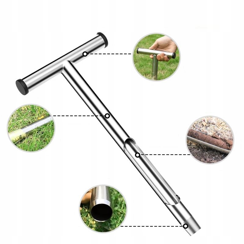 Duży Rozmiar-PRÓBNIK Ziemi Laska Glebowa 52 CM Gleby SONDA-stale nierdzewne