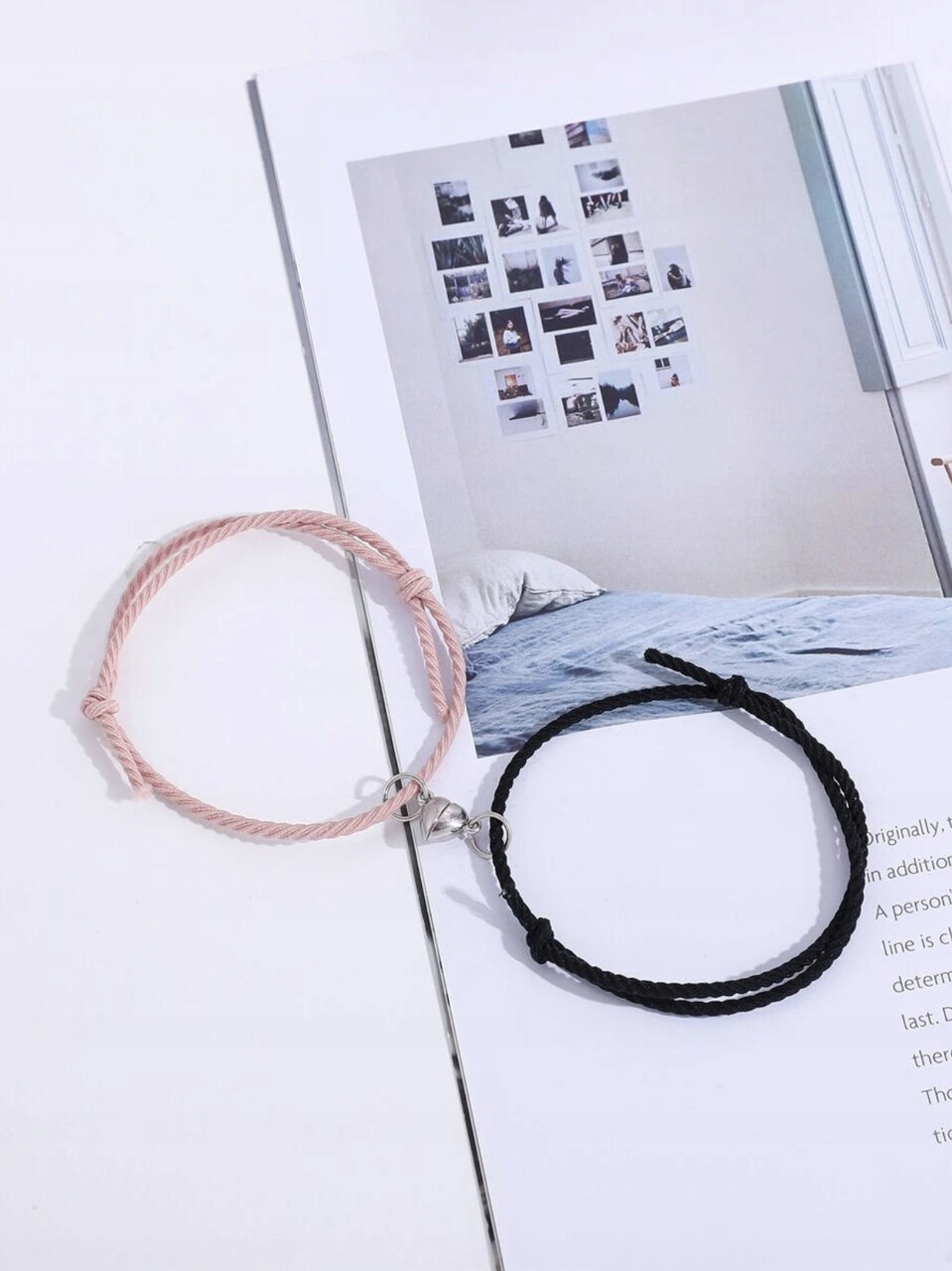 BRANSOLETKI MAGNETYCZNE DLA PAR SERCE PRZYJAŹNI NA PREZENT DLA NIEJ NIEGO Kolor dominujący wielokolorowy