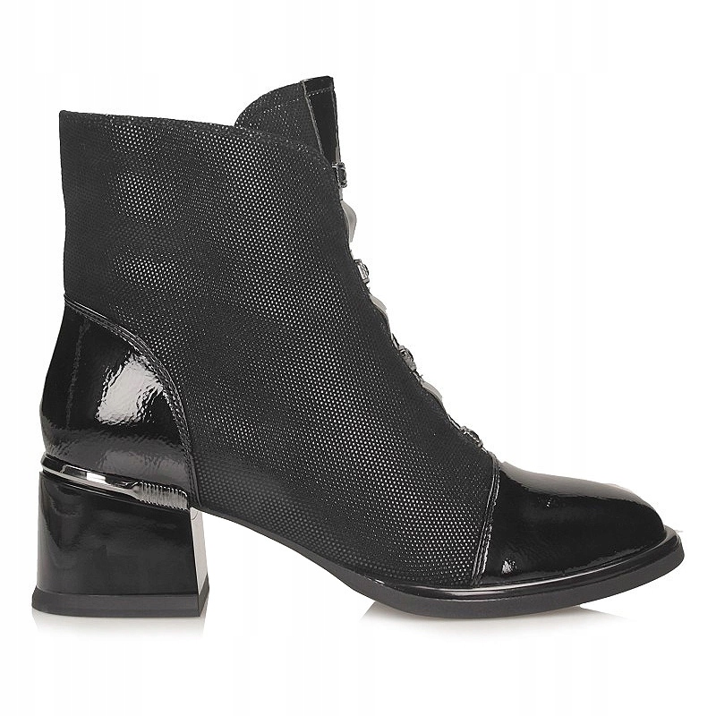 Klasické černé dámské kotníkové boty na zip S.Barski CR52-699 Black