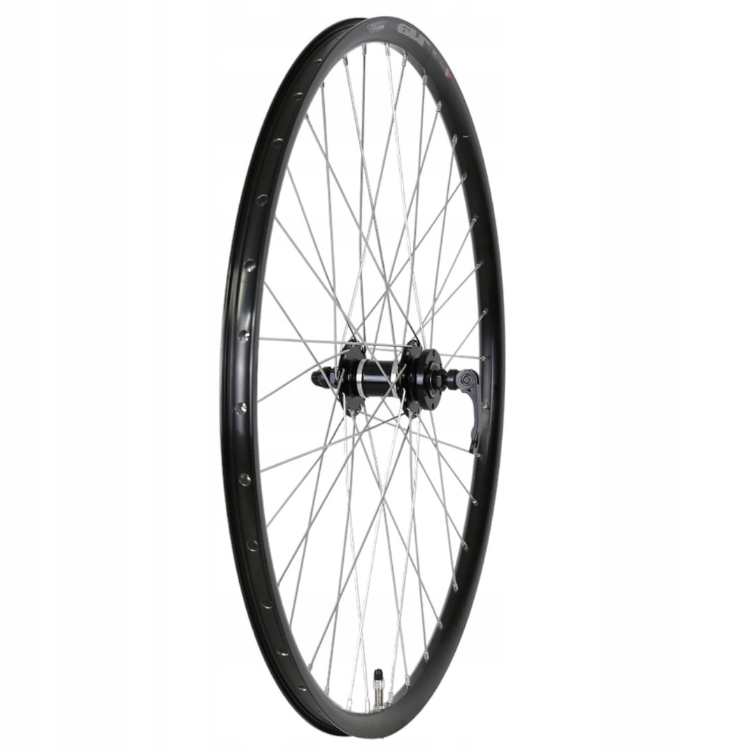 Koło rowerowe przód 26'' tarcza 6 śrub, łożyska maszynowe, zacisk Qr czarne