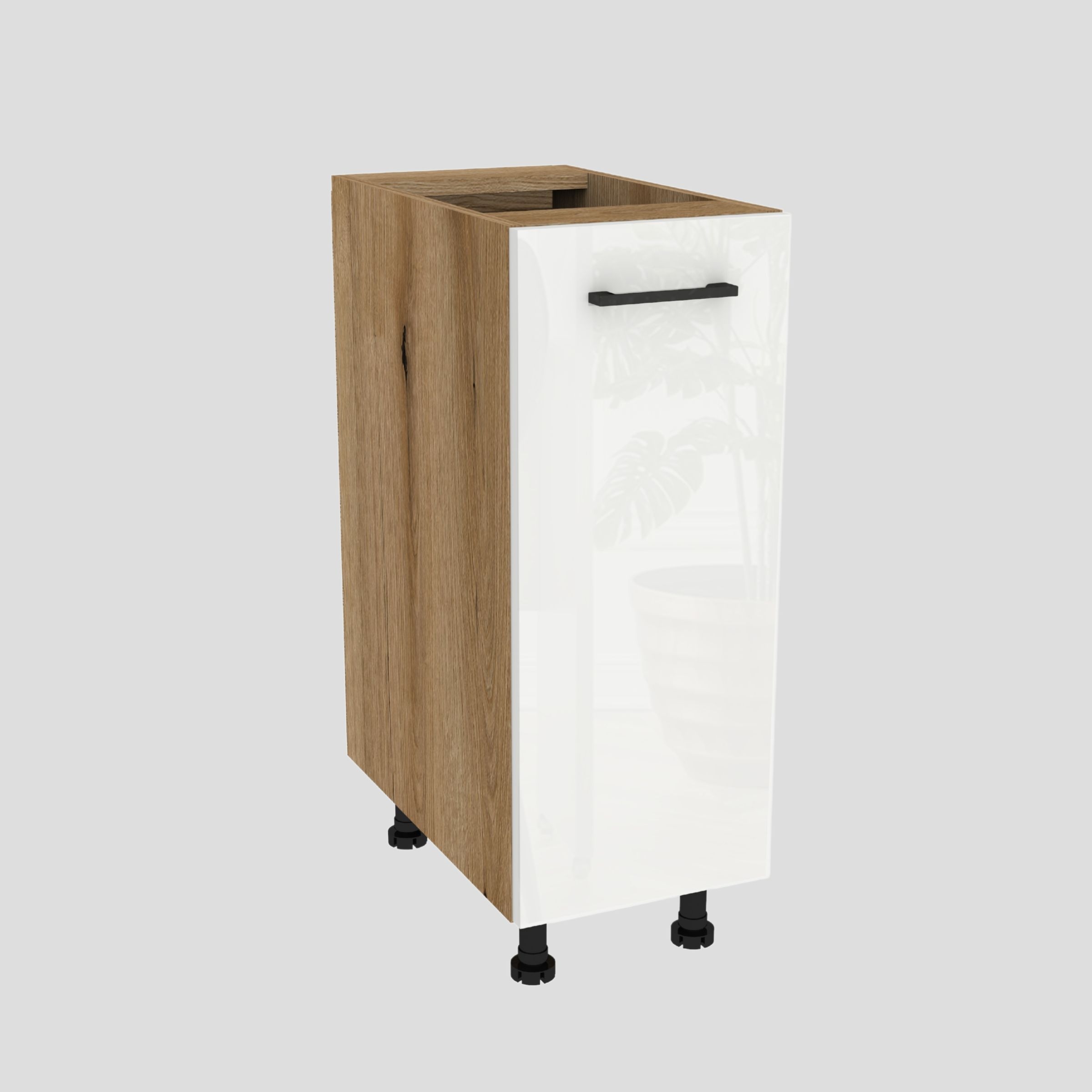 Spodná kuchynská skrinka 30 Capri korpus Dub Evoke front Biely Akryl Lesk