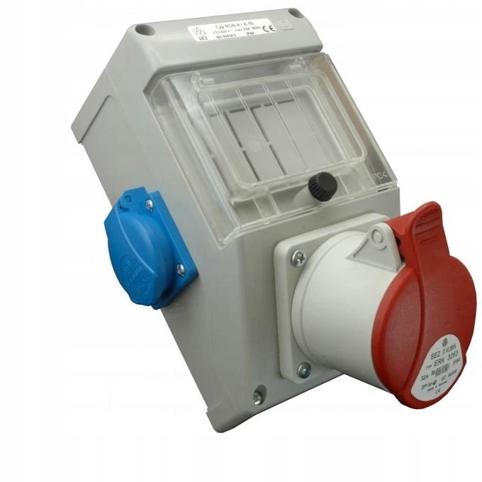 Minizásuvková rozvodnice nejištěná 1x3253+2x230 V, 4 modulové okénko, Ip 44