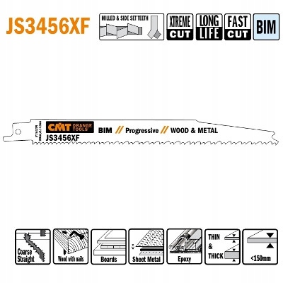 Cmt JS3456XF-5 Pila ocaska L 200 I 180 H 19 K 1,25 Ts 2,1-4,3