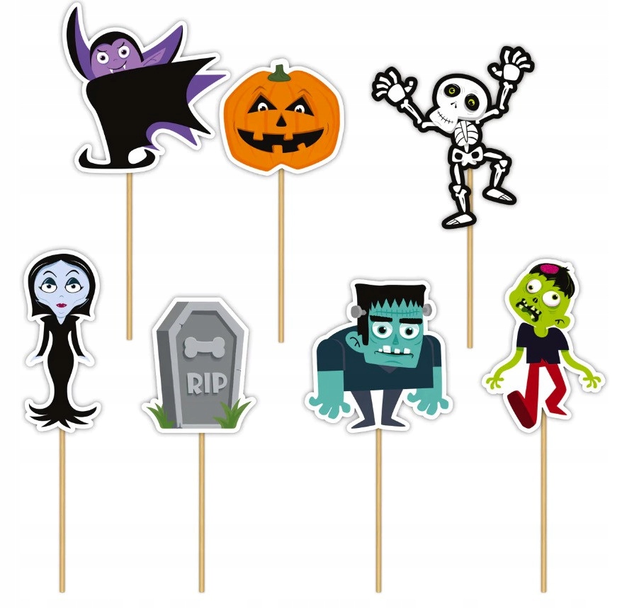 

Toppery na wypieki, Halloween Monsters 7 szt.