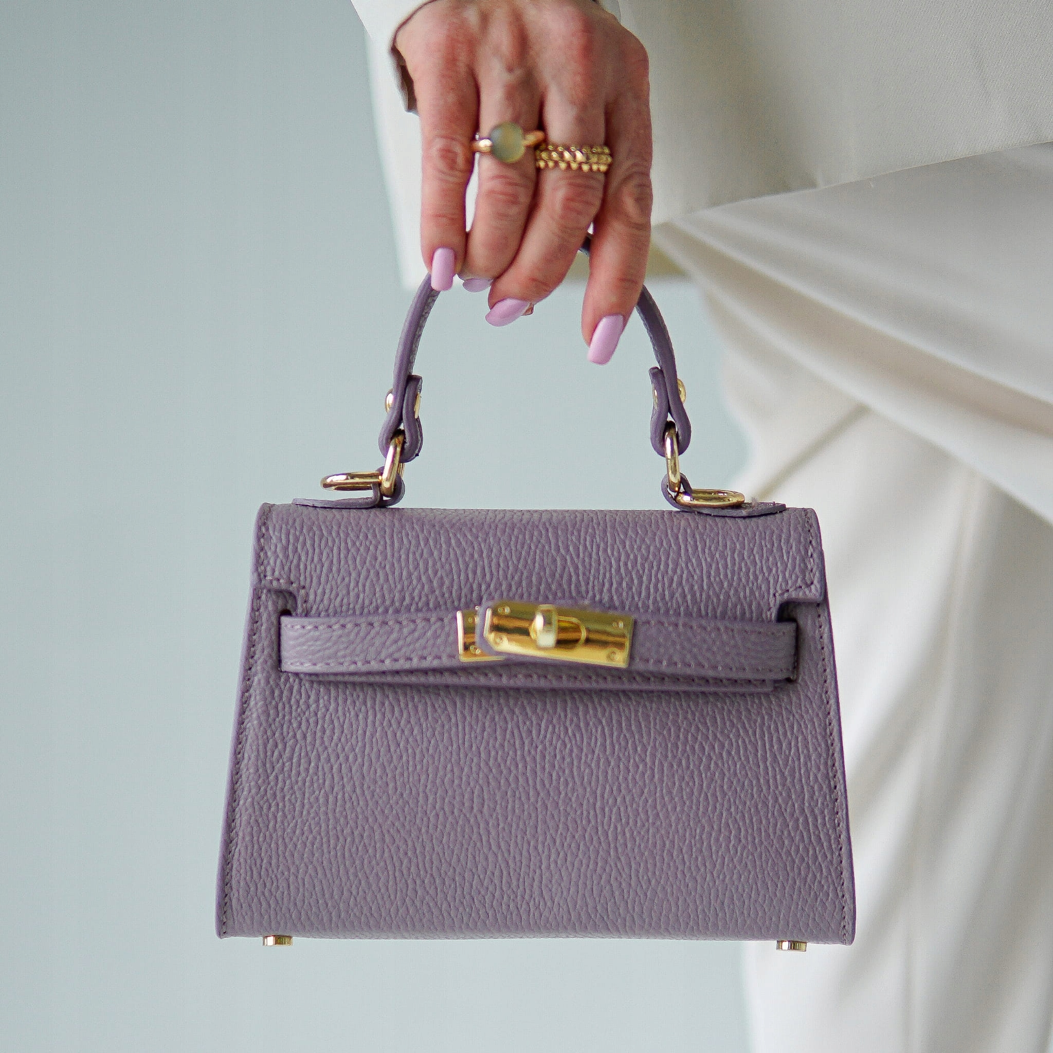 Dámská kabelka Kufřík, lícovaná kůže Emily Liliová