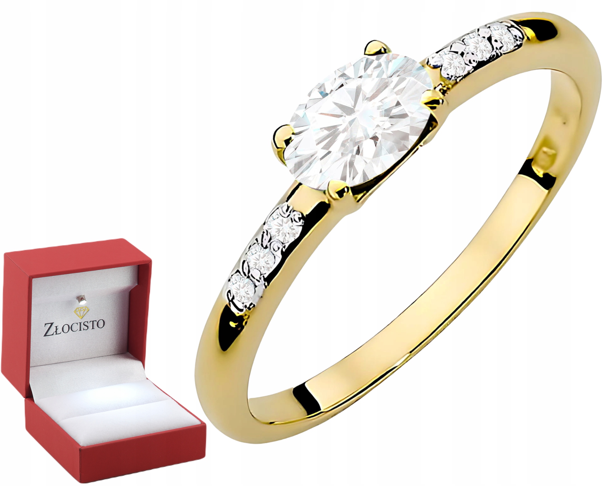 Zlatý prstýnek s laboratorními diamanty v ryzosti zlata 585