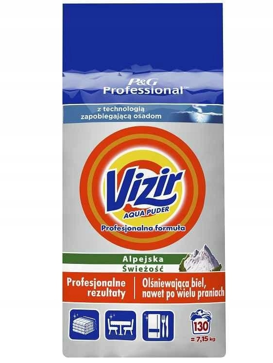 Levně Vizir Aqua Puder 7,15 kg Prášek Na Bílé Prádlo Alpská svěžest.