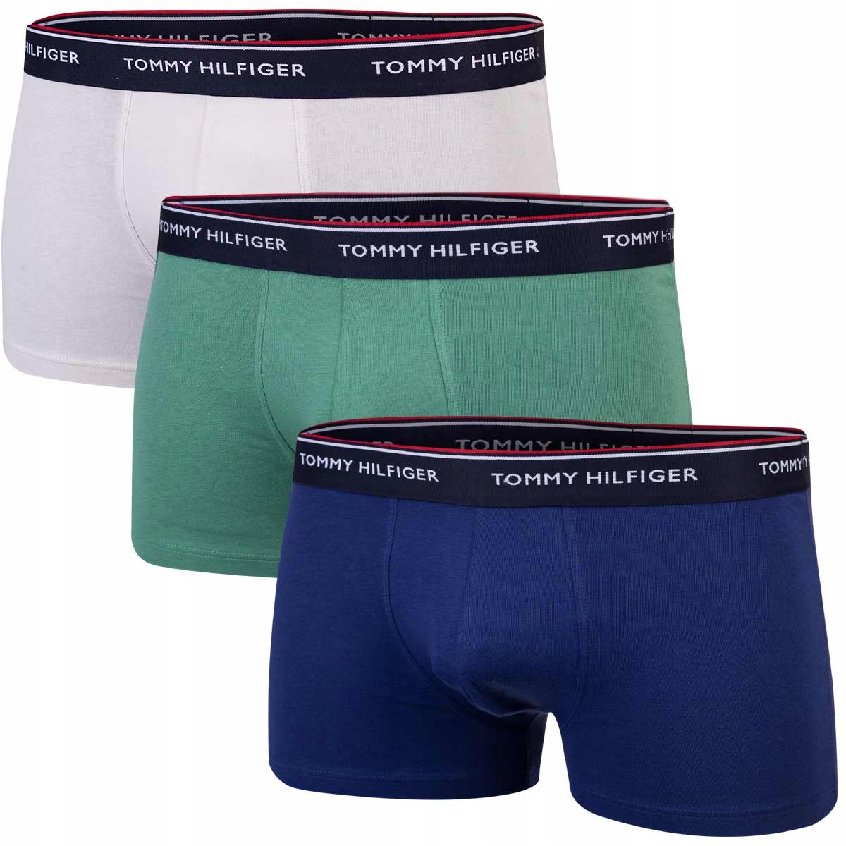 Tommy Hilfiger Pánské Boxerky Slipy 3P Tmavě Modré/zelené/béžové vel. M