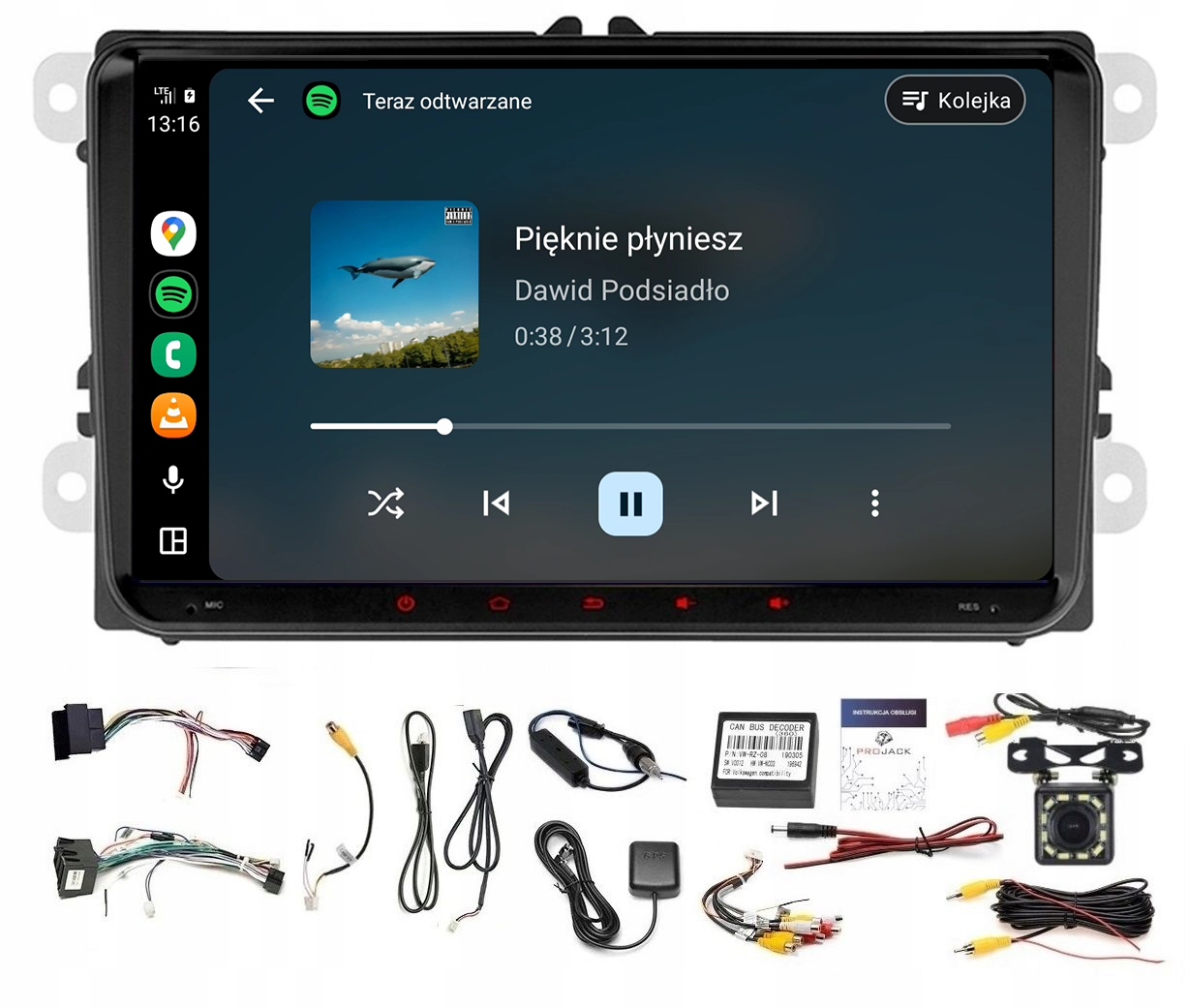 Rádio Navigácia Gps Android Vw Transporter T5 2003-2015 Wifi Carplay 2/64GB