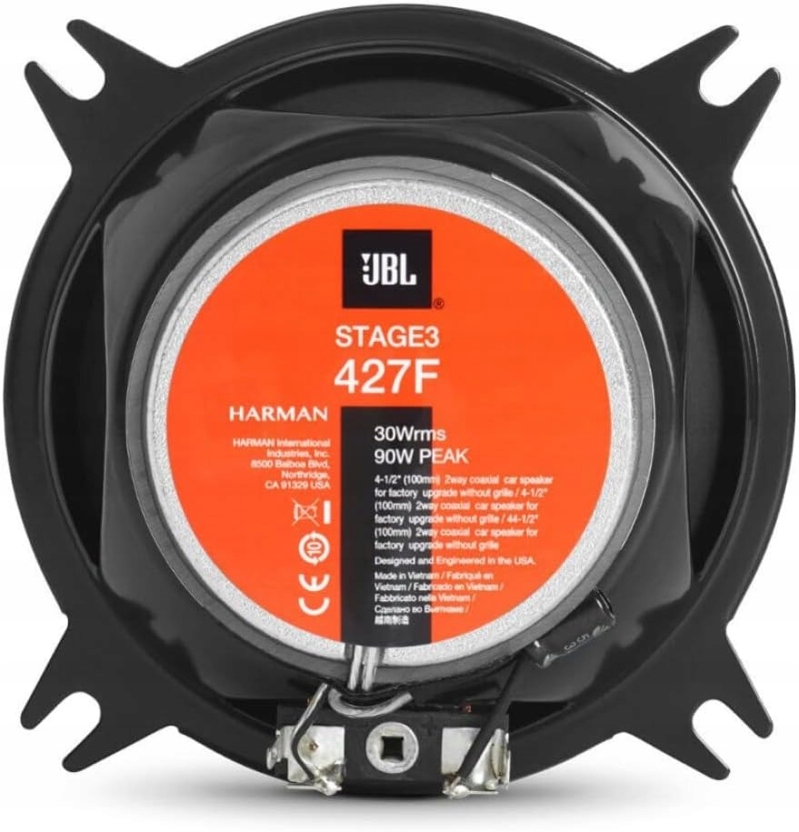 JBL STAGE 3 427F MOCNE GŁOŚNIKI SAMOCHODOWE DWUDROŻNE 100 mm 10 cm Producent części JBL