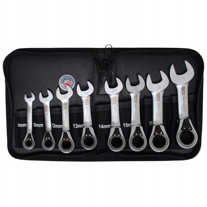 Sada kombinovaných kľúčov s reverznou račňou 8-19 mm, 8 ks Bgs