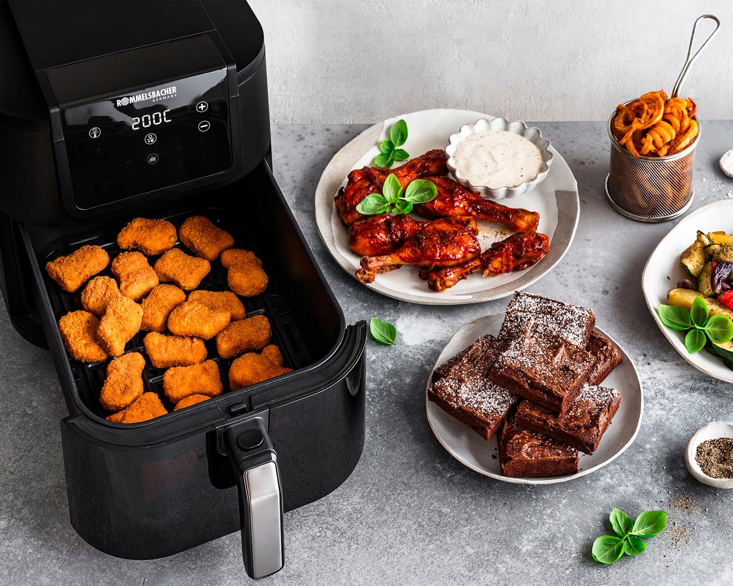 ROMMELSBACHER Frytkownica Beztłuszczowa XXL 8L Cicha 10 Programów 60-200°C — miniatura 3