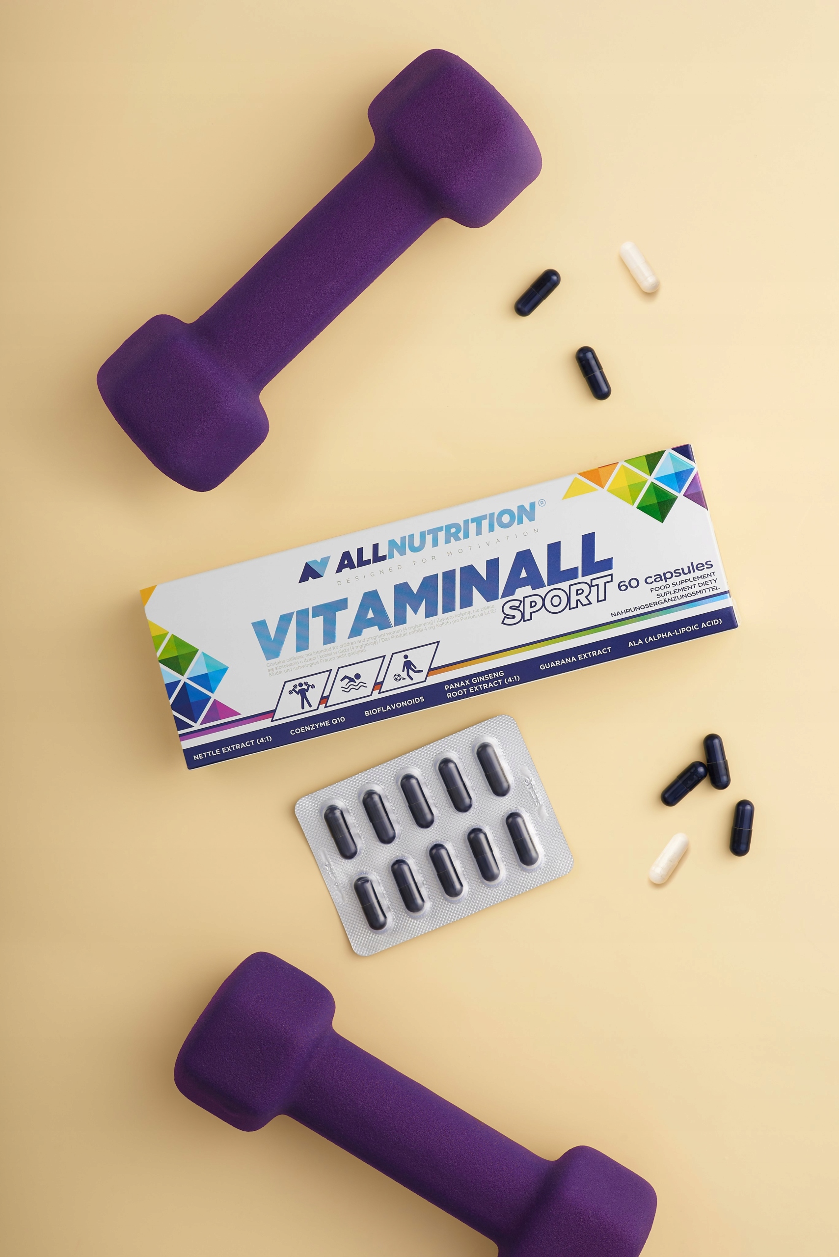 ALLNUTRITION VITAMINALL SPORT 60KAP WITAMINY I MINERAŁY WITALNOŚĆ ZMĘCZENIE Podstawowy składnik multiwitamina