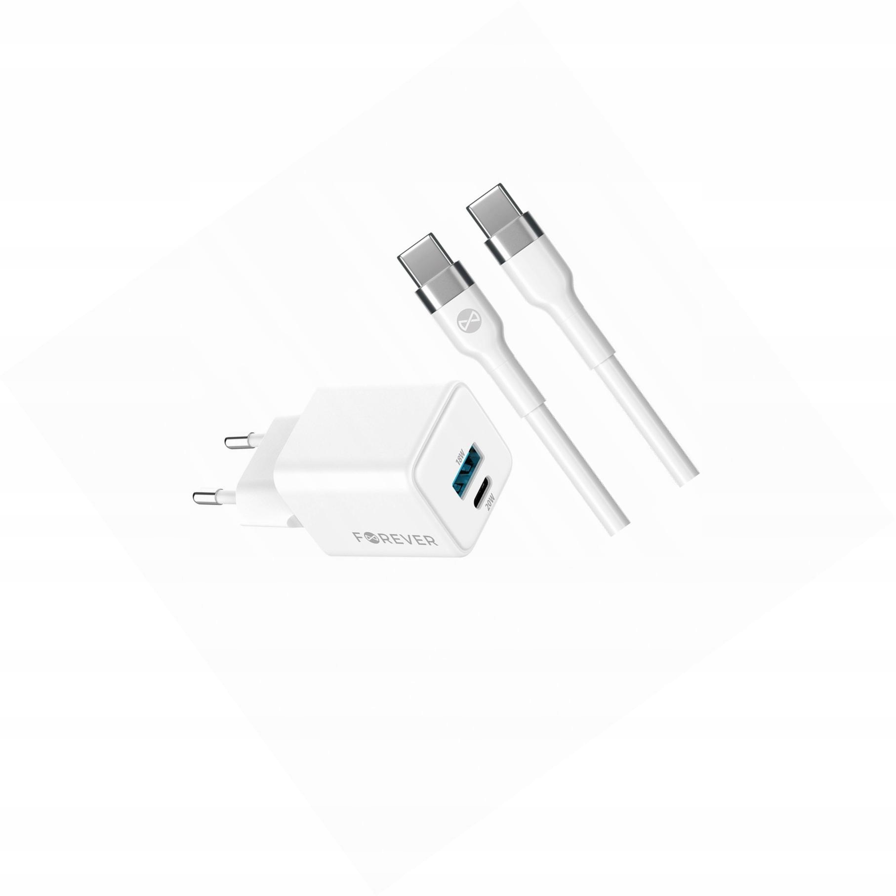 Szybka ładowarka GaN 20W 2 wejścia Usb i Usb-c z kablem do Huawei P20
