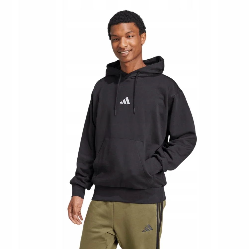 Pánská mikina adidas Feel Cozy Černá s kapucí polar JE3807 L