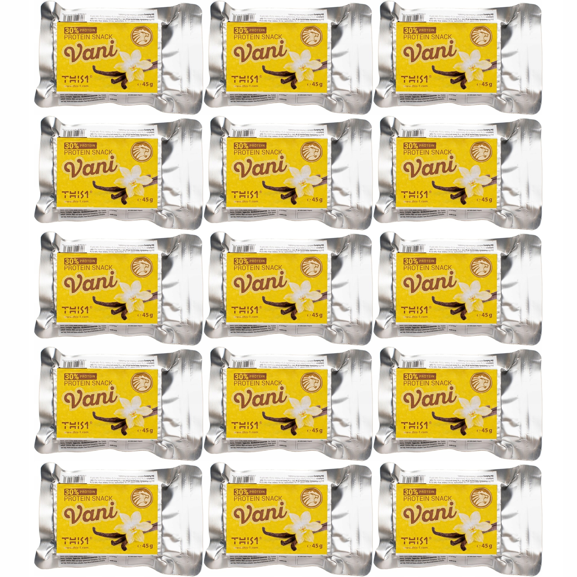 Zestaw THIS-1 Baton proteinowy orzechowy o smaku waniliowym 45 g 15 szt.