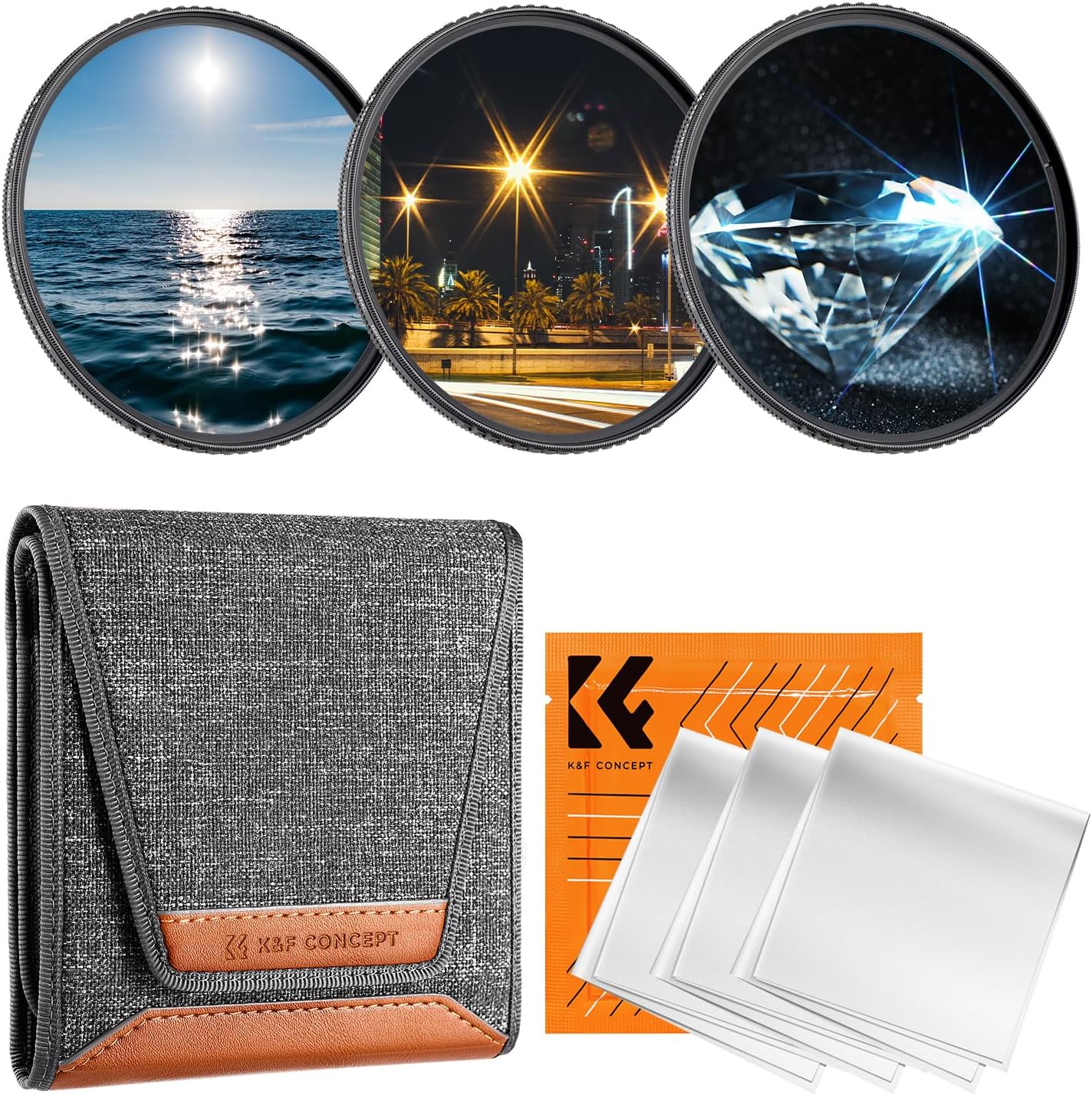 Sada filtrů 3v1 Filtry Hvězdičkové Star Hvězdička x4 x6 x8 K&f 67 mm