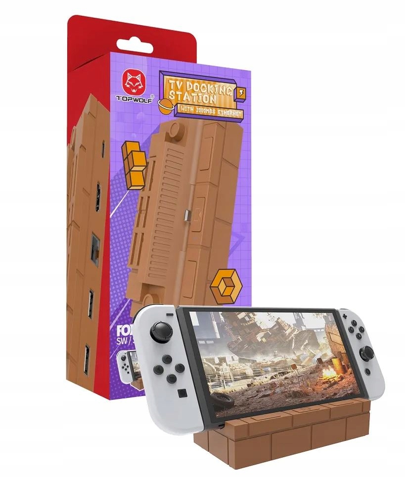 Nabíječka Tv Hdmi Dock Usb RJ45 Adapter Mario pro Nintendo Switch /ns Oled