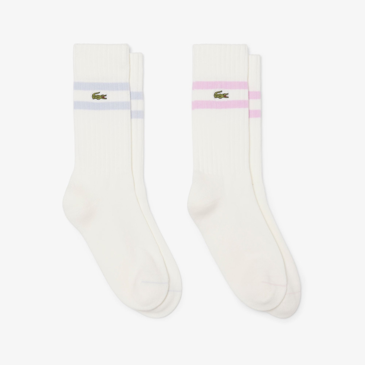 Ponožky Lacoste Ribbed Cotton Blanc Bleu Rose 39/42