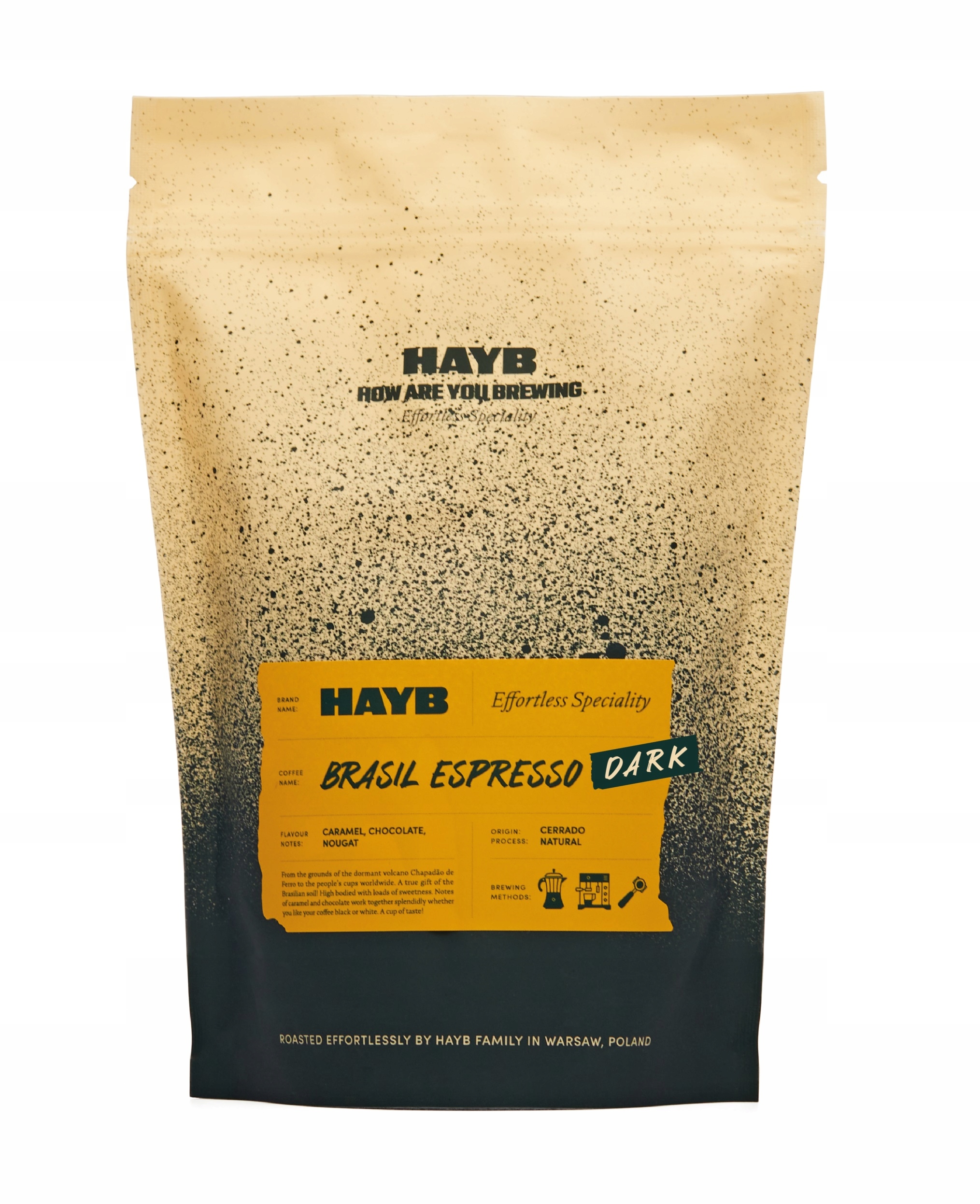 Levně Káva zrnková Arabica Hayb Brasil Dark Roast Espresso 1000 g